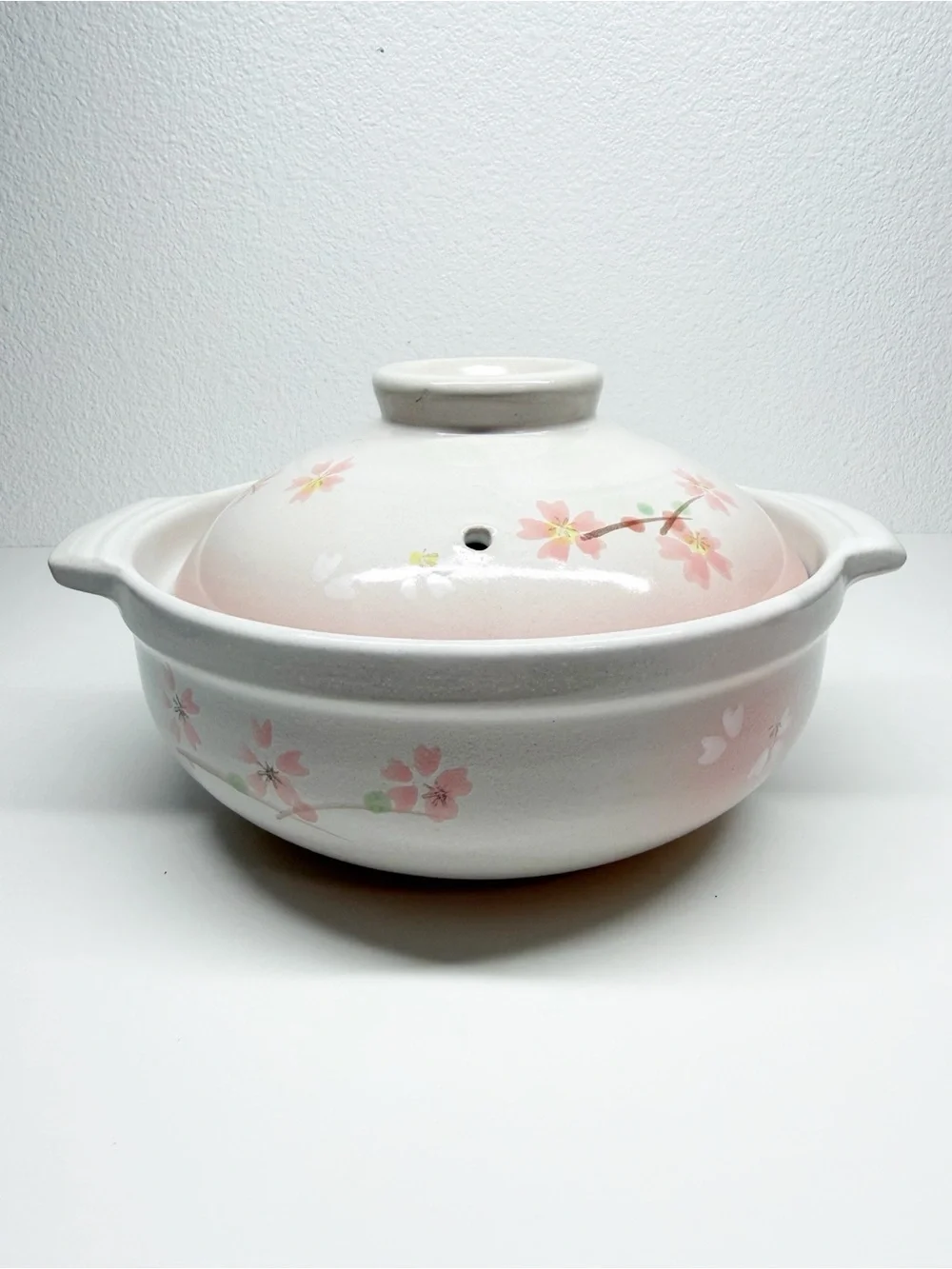 Donabe Earthernware Sakura Clay Floral Hot Pot Rice Cooker